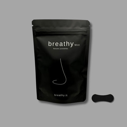 breathy Mint nosies juostelės – gaivus mentolio kvapas ir patogus kvėpavimas kasdien bei sportuojant